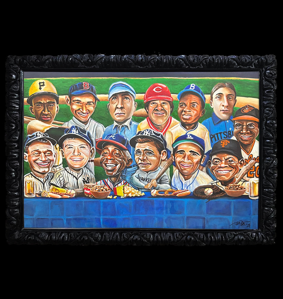 "7th INNING SUPPER" Original Framed Painting (24x36 Painting - 27x39" Framed)