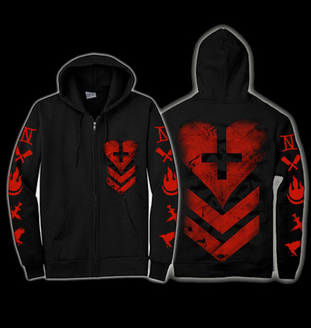 12th Anniversary Cross Your Heart Zip Up Hoodie