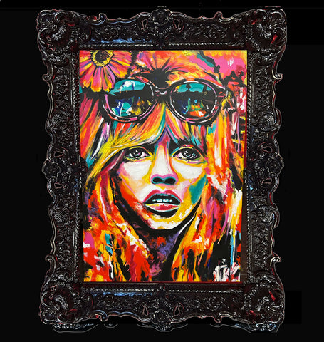 "BARDOT" Original Framed Painting (24x36 Painting - 32x44" Framed)