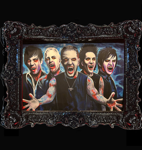 "CITY of EVIL" Original Framed Painting (24x36 Painting - 32x44" Framed)