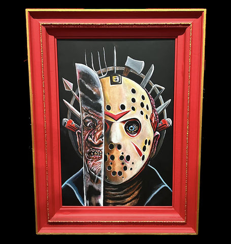 "The MASKED SKINNER" Original Framed Painting (24x36 Painting - 32x44" Framed)